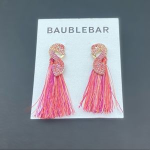 NWT Baublebar Flamingo Fringe earrings
